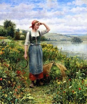 Daniel Ridgway Knight : A Field of Flowers